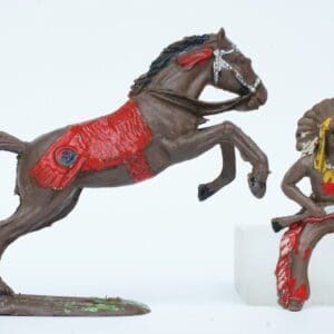 SOLD Speedwell Mounted Indian with Rifle - Chocolate Horse