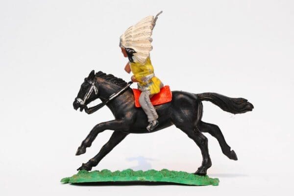 SOLD Timpo Solid Plastic Mounted Indian with Rifle