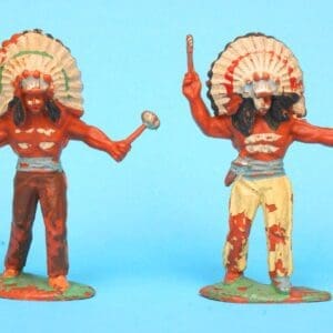 SOLD Timpo Pair of Solid Plastic Indians