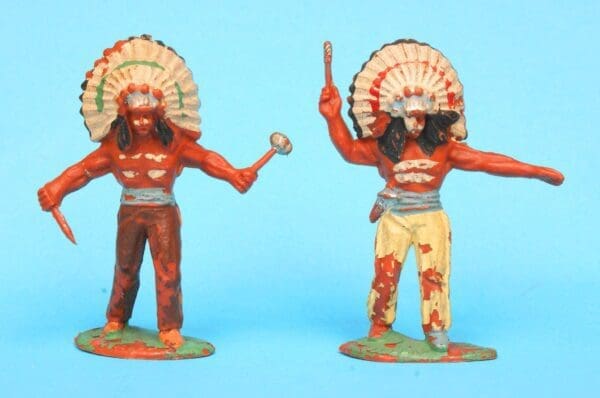 SOLD Timpo Pair of Solid Plastic Indians