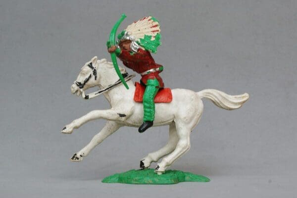 SOLD Timpo Solid Plastic Mounted Indian Firing Bow