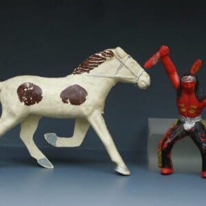 SOLD Trojan 70mm Mounted Indian (White Pinto Horse)