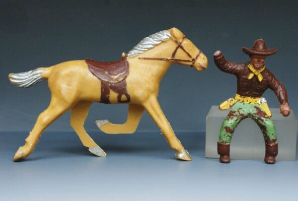 SOLD Trojan 70mm Mounted Cowboy (Palamino Horse)