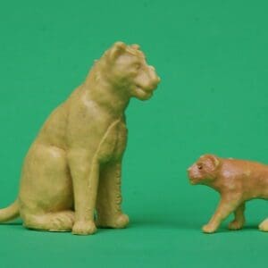 Barrett & Sons Zoo Seated Lioness & Lion Cub - RARE!