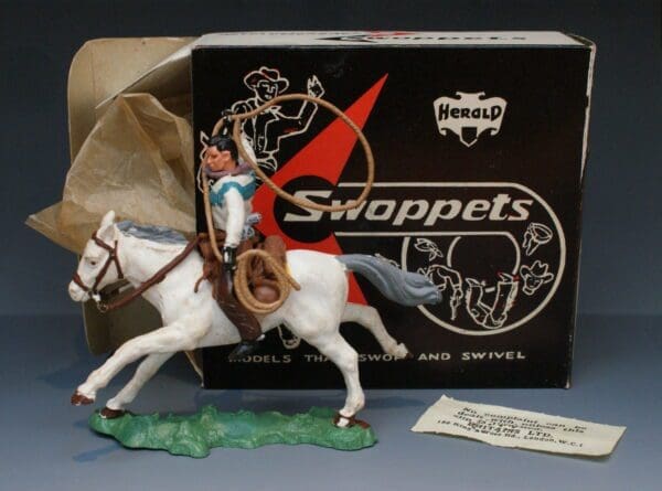 Herald Swoppet Cowboy Throwing Lasso Mounted