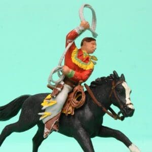 SOLD Herald Mounted Cowboy Lassoing - Red Shirt