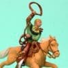 SOLD Herald Mounted Cowboy Lassoing - Green Shirt