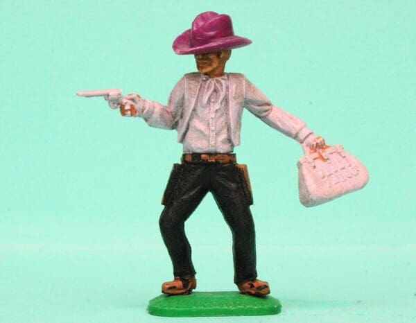 SOLD Timpo 1st Series Swoppet Bank Robber - Big Hat PURPLE