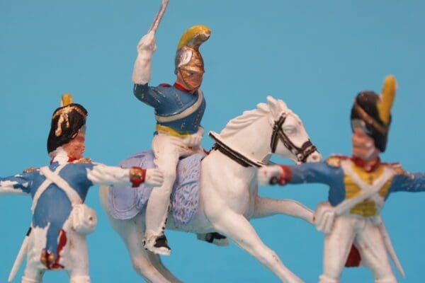 SOLD Timpo Waterloo Mounted French Dragoon & Infantry