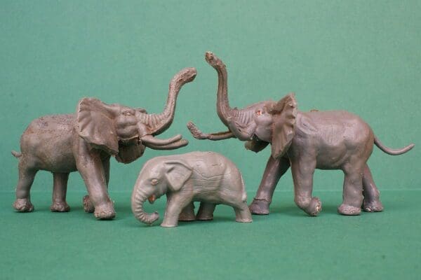 NEW! Unmarked Copies Timpo Adult & Baby Elephants