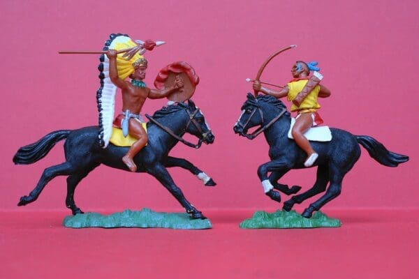 SOLD Swoppet Mounted Indians - Chief with Spear & Brave