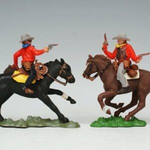 SOLD Swoppet Mounted Cowboys - Sheriff & Bank Robber