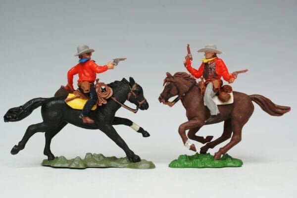 SOLD Swoppet Mounted Cowboys - Sheriff & Bank Robber