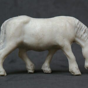 SOLD Timpo Shire Horse Feeding (Lead Mould) - WHITE Plastic!