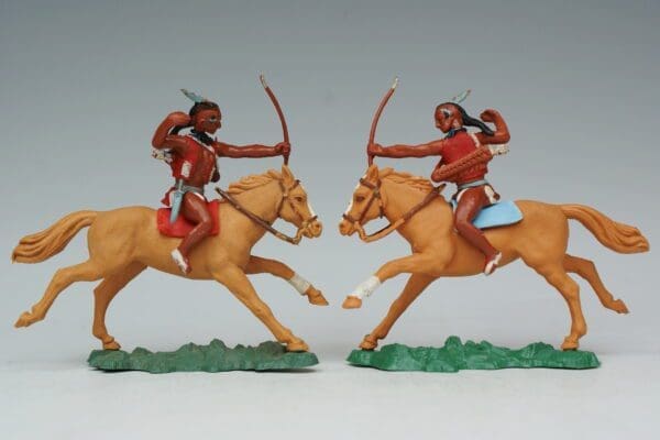 SOLD Swoppet Mounted Indians - Braves with Bow (Tan Horses)