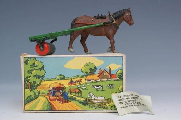 SOLD Britains Home Farm Roller with PLASTIC Horse Boxed