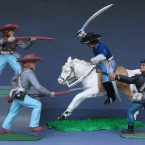 SOLD Timpo ACW Mounted Union Officer plus Infantry