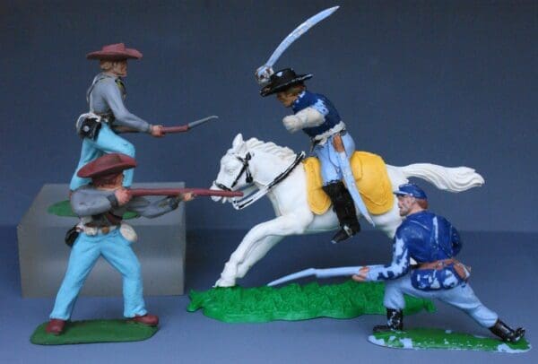 SOLD Timpo ACW Mounted Union Officer plus Infantry