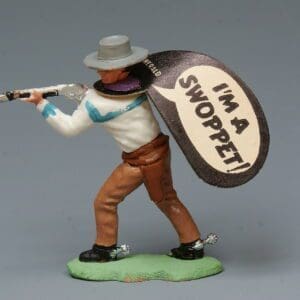 SOLD Herald "I'm A Swoppet!" Cowboy Firing Rifle