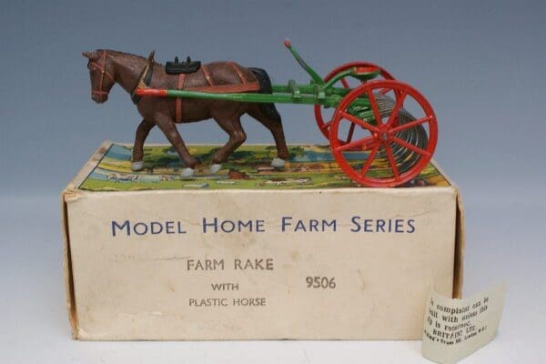 SOLD Britains Farm Rake with Plastic Horse (Boxed)