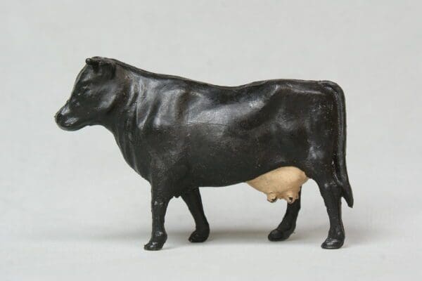 SOLD Trojan Farm Series RARE Standing Cow - BLACK Plastic!