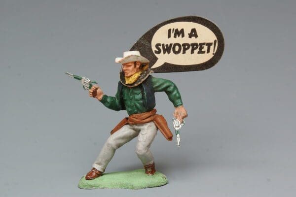 SOLD Herald "I'm A Swoppet!" Cowboy Twin Guns