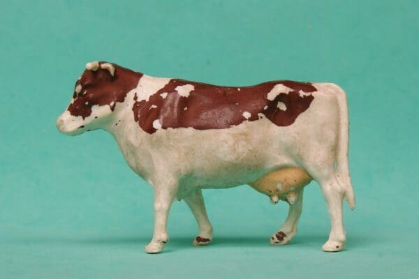 SOLD Trojan Farm Series Standing Cow - DARK BROWN Markings
