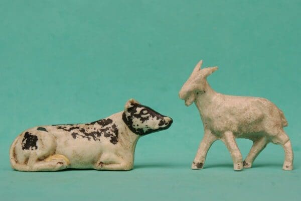 SOLD Trojan Farm Series Lying Cow & Mega RARE Goat