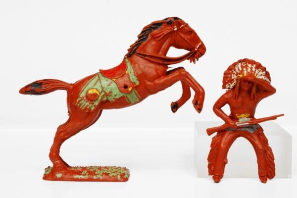 SOLD UNA Mounted Indian with Rifle on Leaping Horse