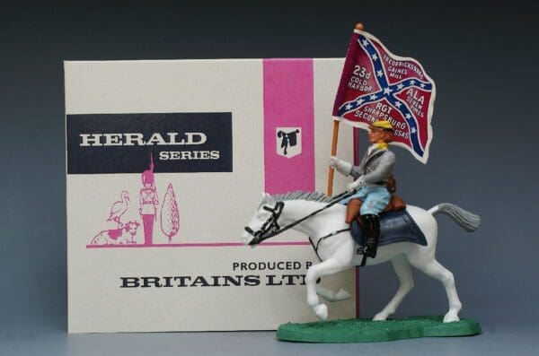 SOLD Britains ACW Confederate Cavalry Standard Bearer Repro Box