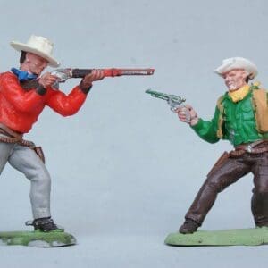 NEW! Herald Swoppet Cowboys Firing Rifle & Twin Guns