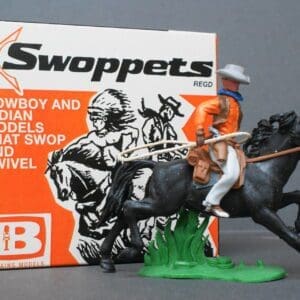 Swoppet Mounted Cowboy with Lasso - UNPAINTED Horse!