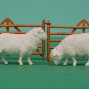 SOLD Britains Pair Rare WHITE Plastic Sheep