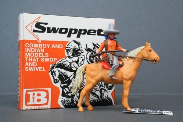 Swoppet Mounted Cowboy Resting (2nd Issue) - with SHOP TAG!