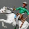 Swoppet Mounted Cowboy Knife-fighter - WHITE Horse - Image 4