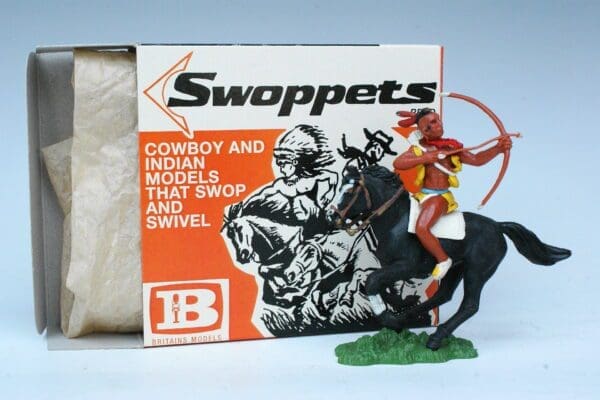 SOLD Swoppet Indian Brave with Bow & Arrow Mounted