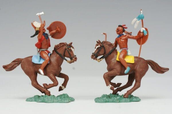 SOLD Swoppet Mounted Indians - Medicine Man & Brave