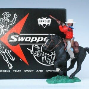SOLD Herald Swoppet Cowboy Firing Rifle Mounted