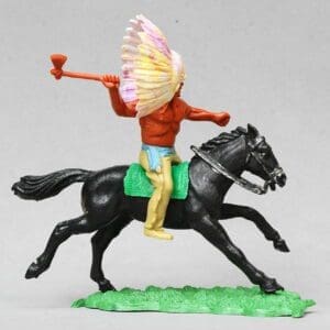 SOLD Timpo 1st Series Mounted Swoppet Indian - OLIVE Legs