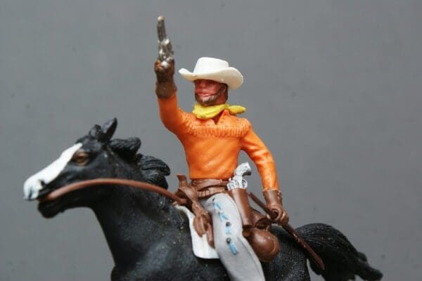 Swoppet Mounted Cowboy Firing - WHITE Hat