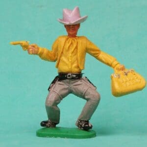 SOLD Timpo 1st Series Swoppet Bank Robber - LILAC Big Hat