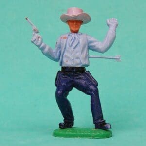 SOLD Timpo 1st Series Wounded Cowboy - LIGHT BLUE Torso