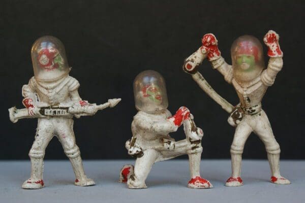 SOLD Cherilea Hilco Plastic Spacemen - with Helmets!