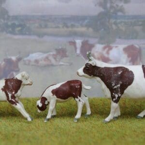 SOLD Herald Ayrshire Cow, standing & 2 Calves