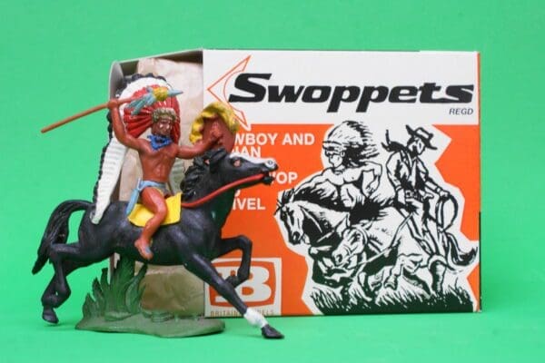 Britains Swoppet Indian Chief with Spear, Mounted