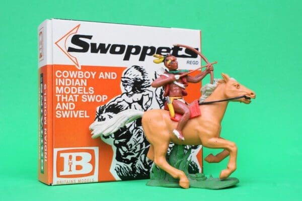 Britains Swoppet Indian Brave with Bow & Arrow, Mounted