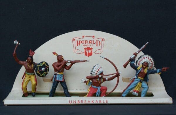 SOLD Herald Zang Fighting Indians Display Card