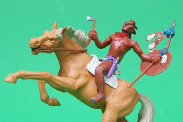 Britains Swoppet Indian Brave with Tomahawk, Mounted #3 - Image 4