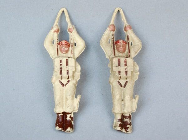 SOLD Trojan Paratroopers (Raised Arms) - WHITE Plastic