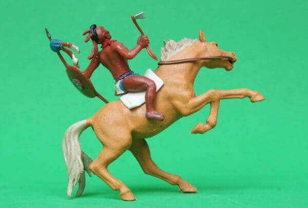 Britains Swoppet Indian Brave with Tomahawk, Mounted #3 - Image 3